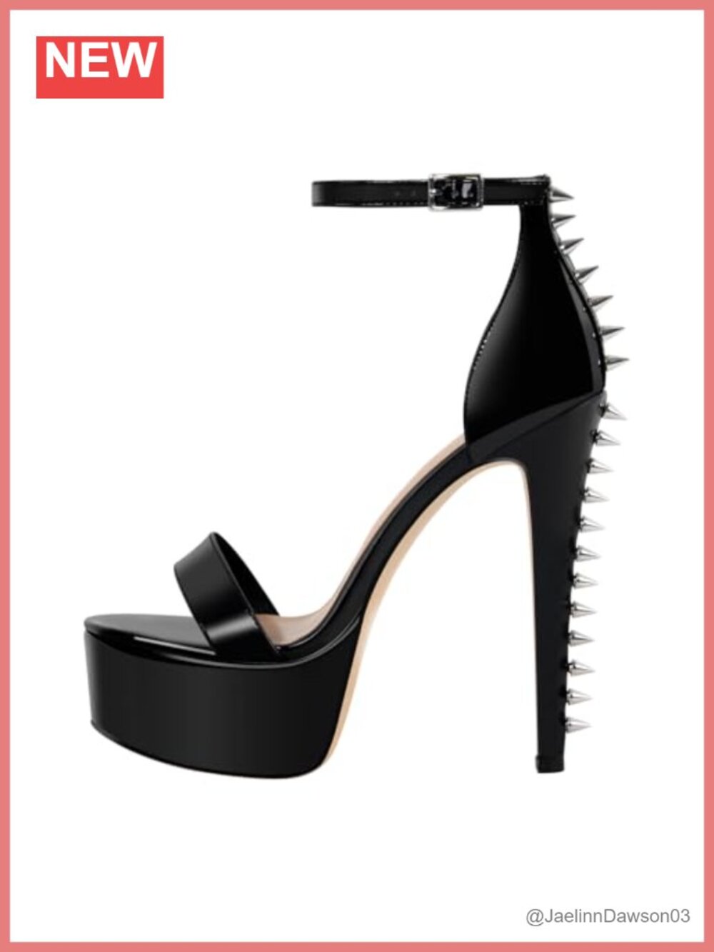 Studded Platform Stiletto Heels Ankle Strap Open Toe Sandals Party Prom